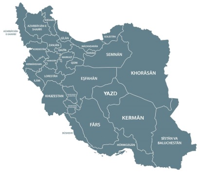 نقشه ایران . ارسال محصولات تابلو برق و برق صنعتی به همه شهر های کشور
